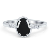Vintage Style Oval Natural Stone Ring