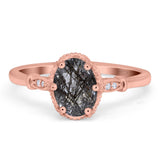 Vintage Style Oval Natural Stone Ring