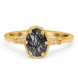 Vintage Style Oval Natural Stone Ring