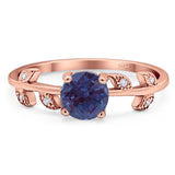 Round Natural Stone Leaf Style Ring