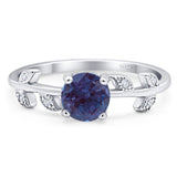 Round Natural Stone Leaf Style Ring