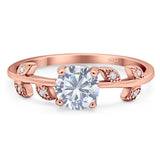 Round Natural Stone Leaf Style Ring