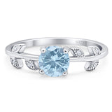 Round Natural Stone Leaf Style Ring