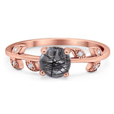 Round Natural Stone Leaf Style Ring