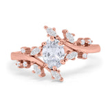 Floral Oval Natural Stone Wedding Ring