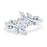 Floral Oval Natural Stone Wedding Ring