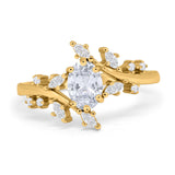 Floral Oval Natural Stone Wedding Ring