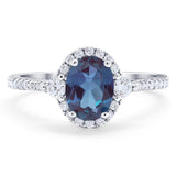 Art Deco Oval Natural Stone Halo Ring