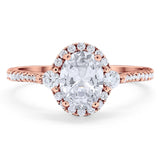 Art Deco Oval Natural Stone Halo Ring