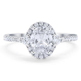 Art Deco Oval Natural Stone Halo Ring