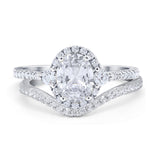 Two Piece Oval Natural Stone Bridal Ring