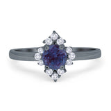 Art Deco Round Natural Stone Ring