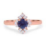 Art Deco Round Natural Stone Ring