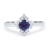 Art Deco Round Natural Stone Ring