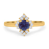 Art Deco Round Natural Stone Ring