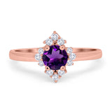 Art Deco Round Natural Stone Ring