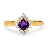 Art Deco Round Natural Stone Ring