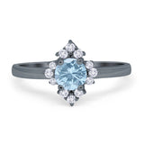 Art Deco Round Natural Stone Ring