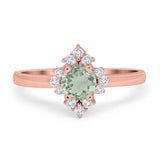 Art Deco Round Natural Stone Ring