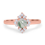 Art Deco Round Natural Stone Ring