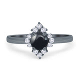Art Deco Round Natural Stone Ring
