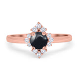 Art Deco Round Natural Stone Ring