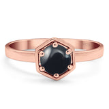 Minimalist Round Natural Stone Solitaire Ring