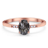 Vintage Style Oval Natural Stone Ring