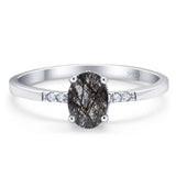 Vintage Style Oval Natural Stone Ring