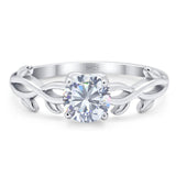 Minimalist Round Natural Stone Solitaire Ring