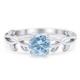 Minimalist Round Natural Stone Solitaire Ring