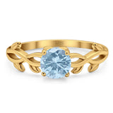 Minimalist Round Natural Stone Solitaire Ring