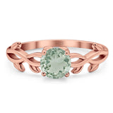 Minimalist Round Natural Stone Solitaire Ring