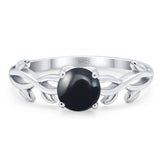 Minimalist Round Natural Stone Solitaire Ring