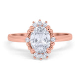 Art Deco Oval Natural Stone Beaded Ring