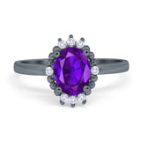 Art Deco Oval Natural Stone Beaded Ring