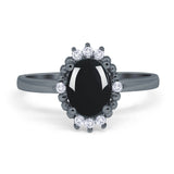 Art Deco Oval Natural Stone Beaded Ring
