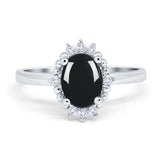 Art Deco Oval Natural Stone Beaded Ring
