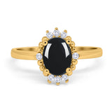 Art Deco Oval Natural Stone Beaded Ring