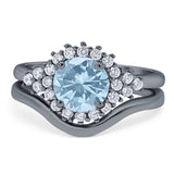Two Piece Round Natural Stone Cluster Ring