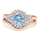 Two Piece Round Natural Stone Cluster Ring