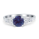 Art Deco Round Natural Stone Leaf Style Ring