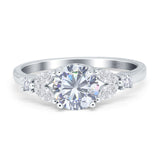 Art Deco Round Natural Stone Leaf Style Ring
