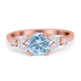 Art Deco Round Natural Stone Leaf Style Ring