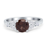 Art Deco Round Natural Stone Leaf Style Ring