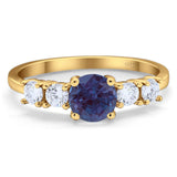 Five Stone Round Natural Stone Ring