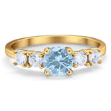 Five Stone Round Natural Stone Ring