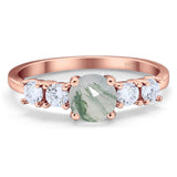 Five Stone Round Natural Stone Ring
