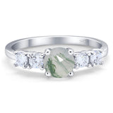 Five Stone Round Natural Stone Ring