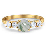 Five Stone Round Natural Stone Ring
